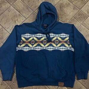 Ariat Men's Aztec Pattern Blue Hoodie